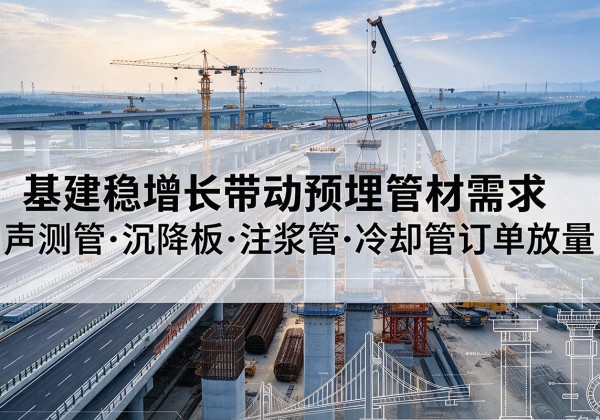 百色基建稳增长带动预埋监测管材需求，声测管、沉降板、注浆管订单持续放量
